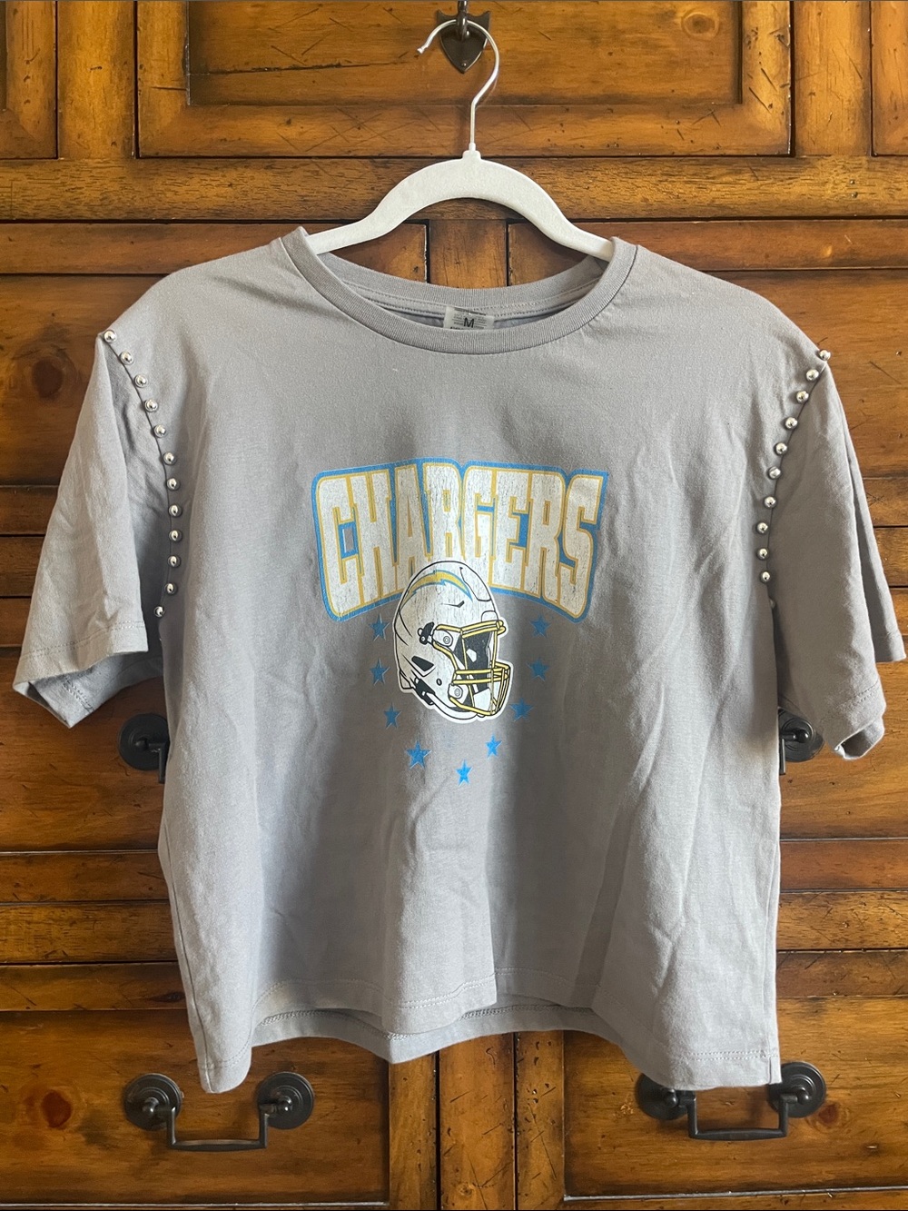 ⚡️ Chargers Embellished Stud Boxy Tee